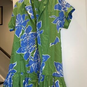 Hutch Green and Blue Floral Mini Dress
